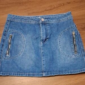 Forever 21 Blue Cargo Mini Skirt